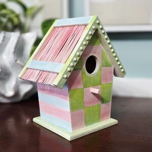 New! Hand-Painted, Checkere Birdhouse!